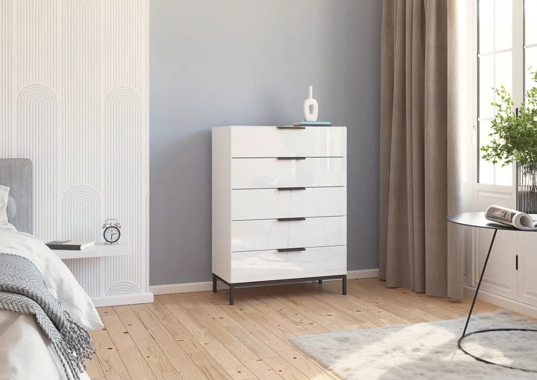 rauch Orange Kommode Flipp mit Gestell 80cm Weiß/Weiß/Grau
