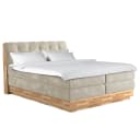 Boxspringbett 180 x 200cm Flachgewebe Oria Beige H3 / H4