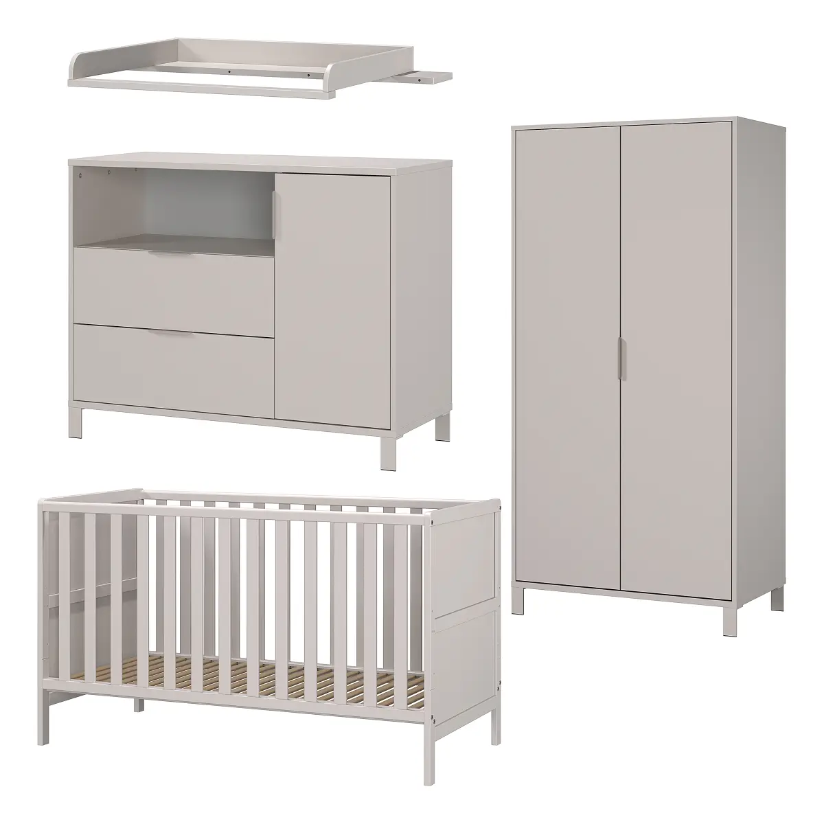 Babyzimmerset Alkmaar 3-teilig Grau/Beige | Grau