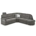 Fredriks Ecksofa mit Ottomane Grau Webstoff Porcia | Grau