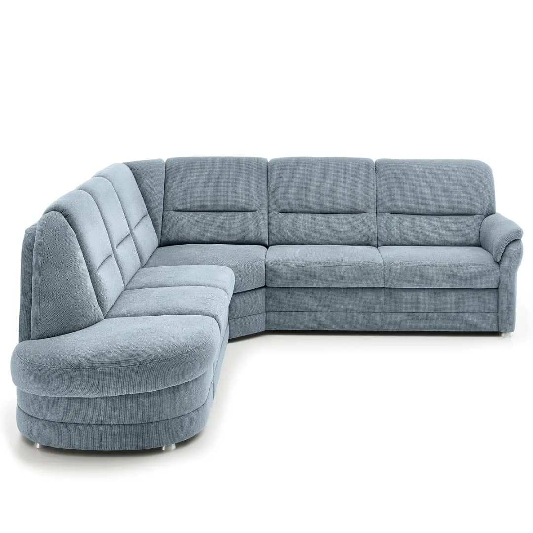 Fredriks Ecksofa mit Ottomane Porcia | Blau