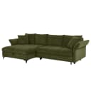 loftscape Ecksofa mit Schlaffunktion Grün Chenille Relana | Grün