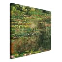 Leinwandbild Pond with Water Lilies Filz Grün/Grün 40 x 40cm | Grün