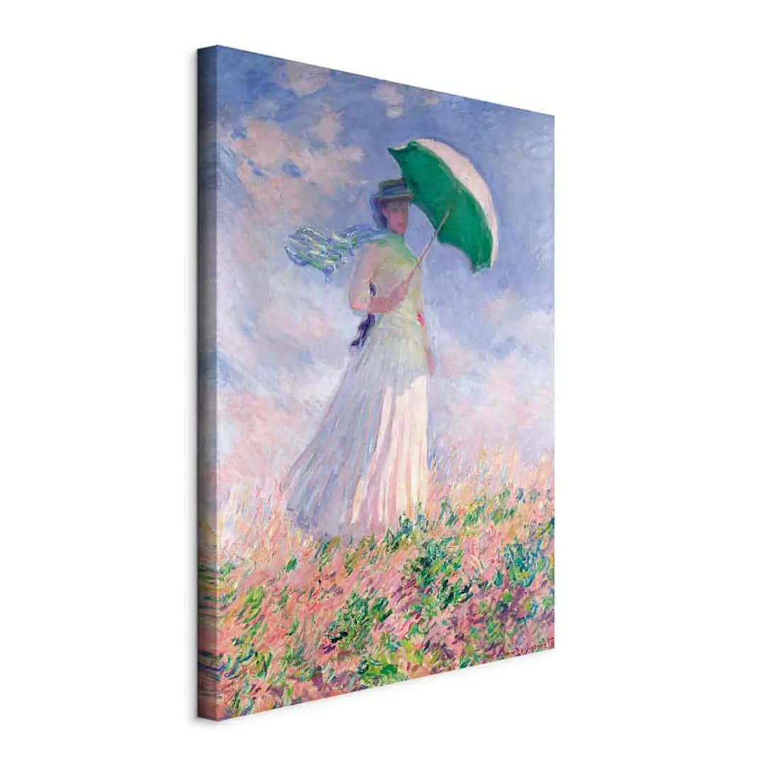 Leinwandbild Woman with a Parasol Filz Grau/Grau 60 x 90cm | Grau