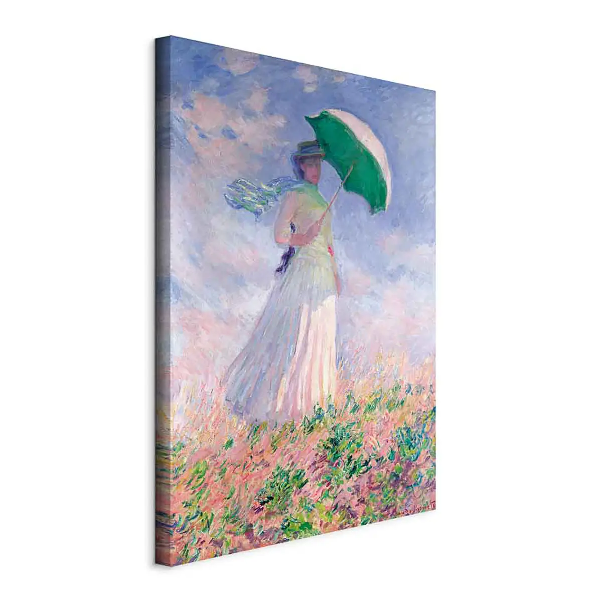 Leinwandbild Woman with a Parasol Filz Grau/Grau 60 x 90cm | Grau