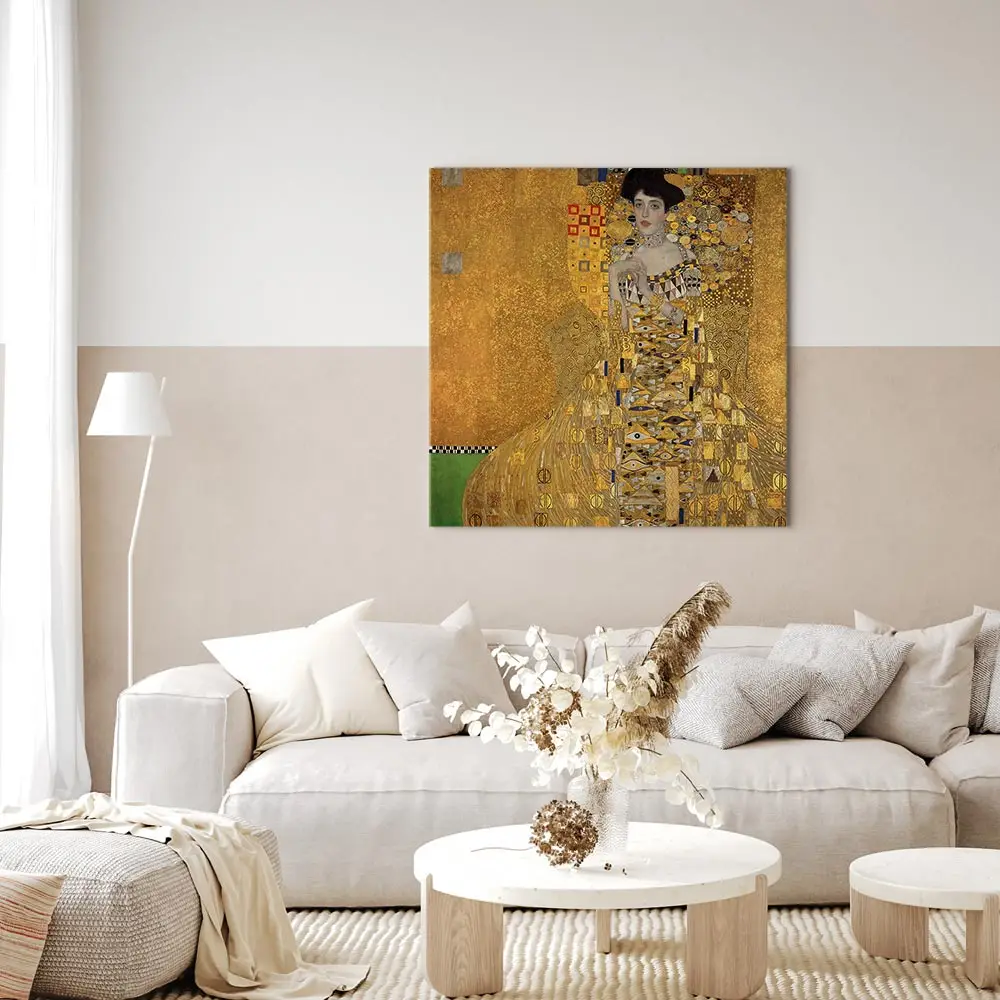 Leinwandbild Adele Bloch-Bauer I Filz Gold/Gold 80 x 80cm | Beige
