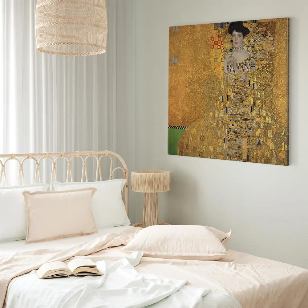 Leinwandbild Adele Bloch-Bauer I Filz Gold/Gold 80 x 80cm | Beige