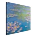 Leinwandbild Water lilies Filz Blau/Blau 80 x 80cm | Blau