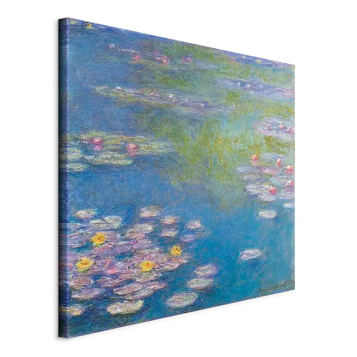 Leinwandbild Water lilies Filz Blau/Blau 80 x 80cm | Blau