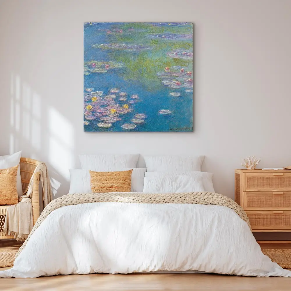Leinwandbild Water lilies Filz Blau/Blau 80 x 80cm | Blau