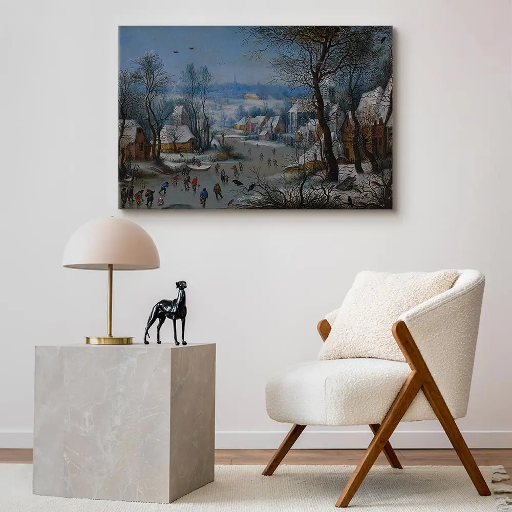 Leinwandbild Winter Landscape Filz Schwarz/Schwarz 90 x 60cm | Schwarz