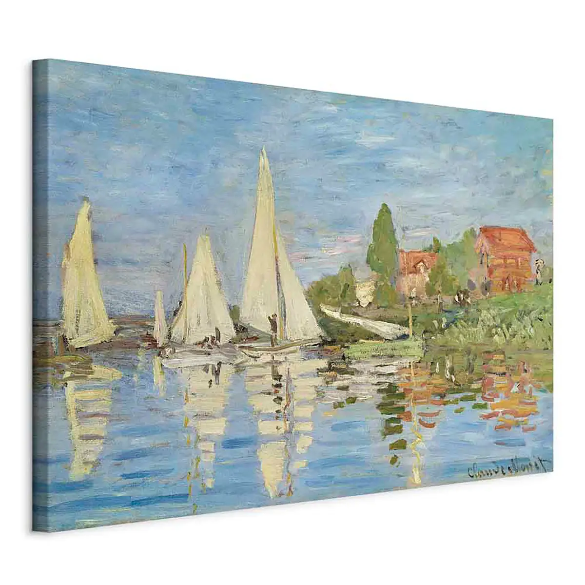 Leinwandbild Regatta in Argenteuil Filz Grau/Grau | Grau