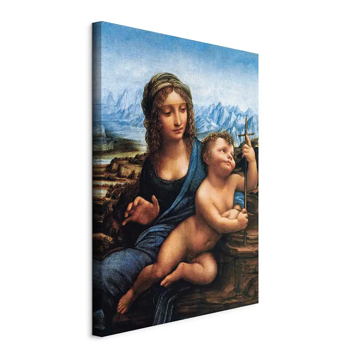 Leinwandbild Madonna With a Distaff Filz Grau/Grau 60 x 90cm