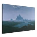 Leinwandbild Cliff reef on the beach Filz Blau/Blau 120 x 80cm | Blau