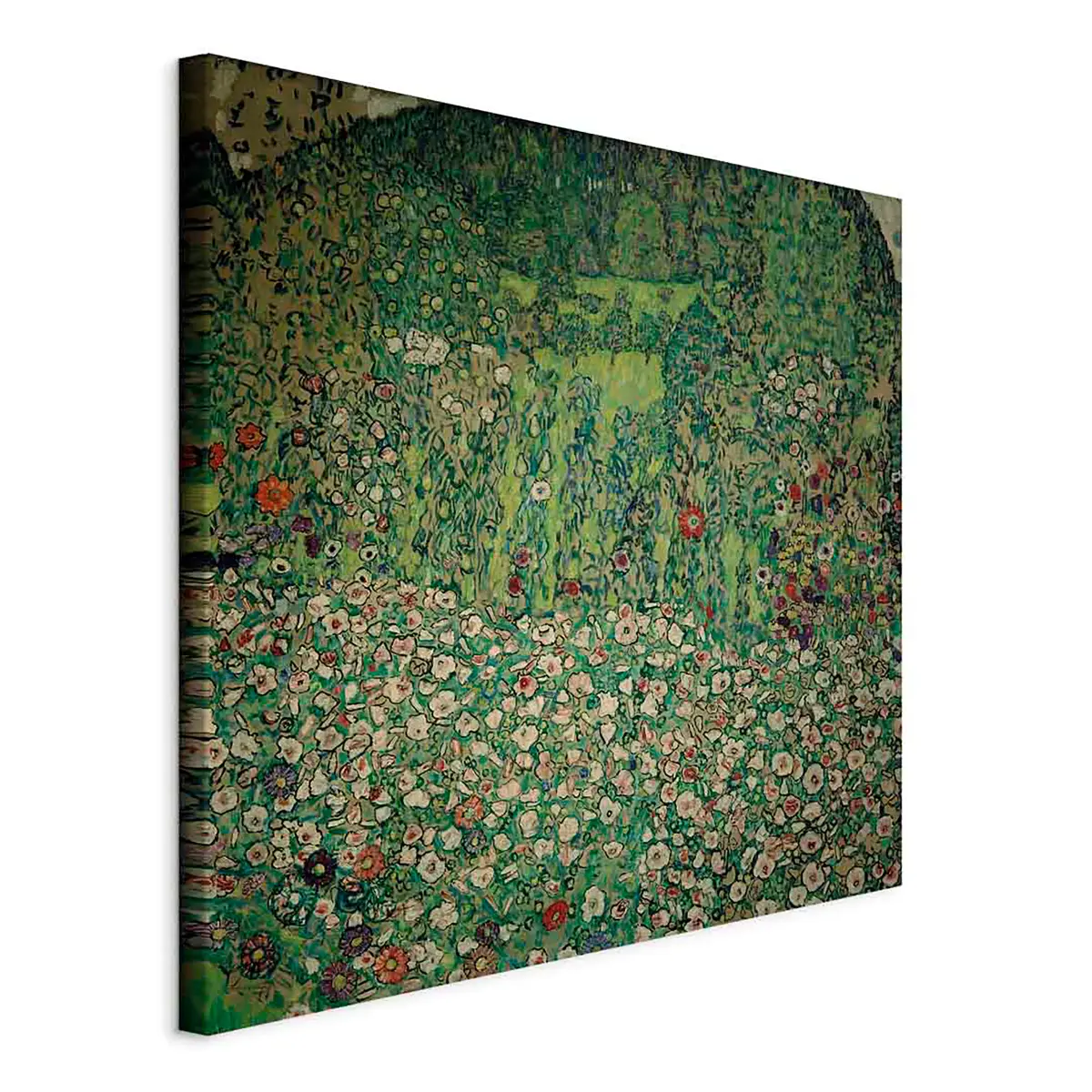 Leinwandbild Gartenlandschaft Bergkuppe Filz Grün/Grün 80 x 80cm