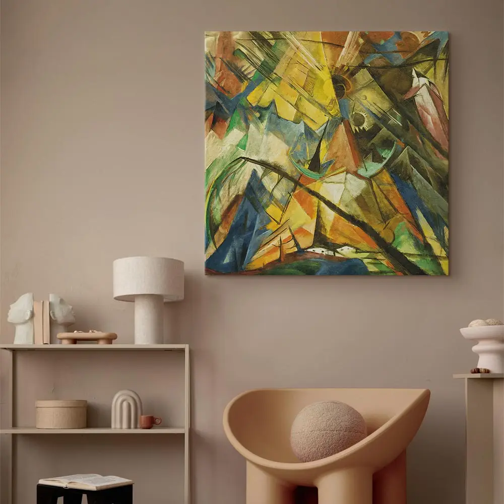 Leinwandbild Tyrol Filz Gold/Gold 80 x 80cm | Holztöne