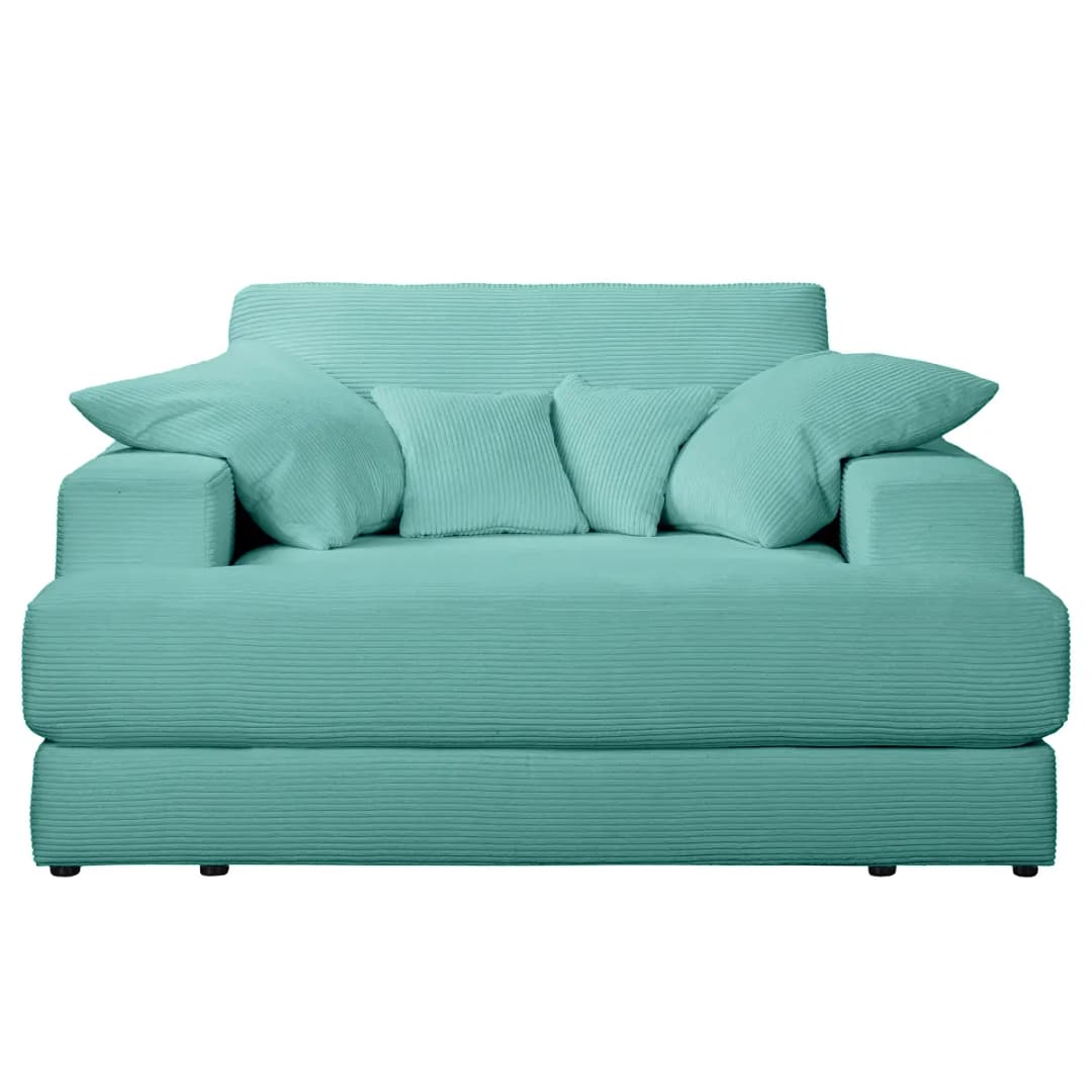 XXL-Sessel Blau Cordstoff Poppy | Türkis