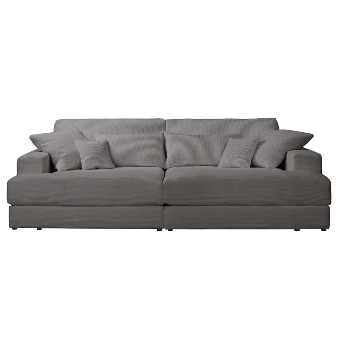Big-Sofa Grau Cordstoff Poppy | Grau