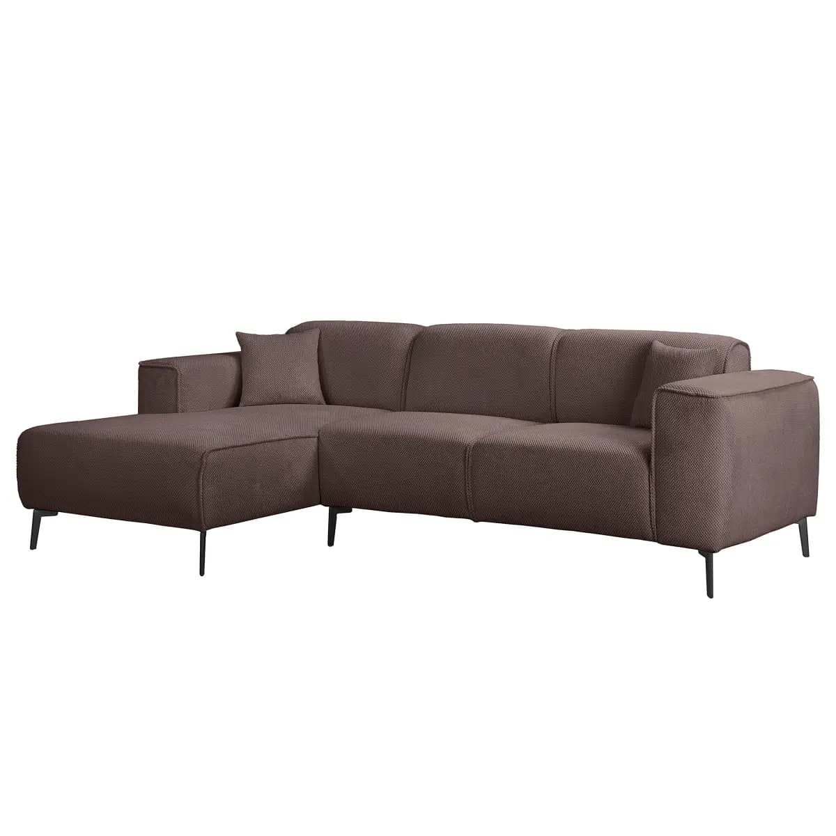 Mørteens Ecksofa mit Longchair Violett Strukturstoff Onka | Braun