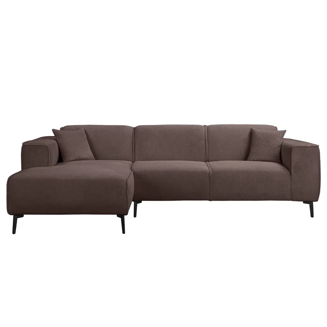 Mørteens Ecksofa mit Longchair Violett Strukturstoff Onka | Braun