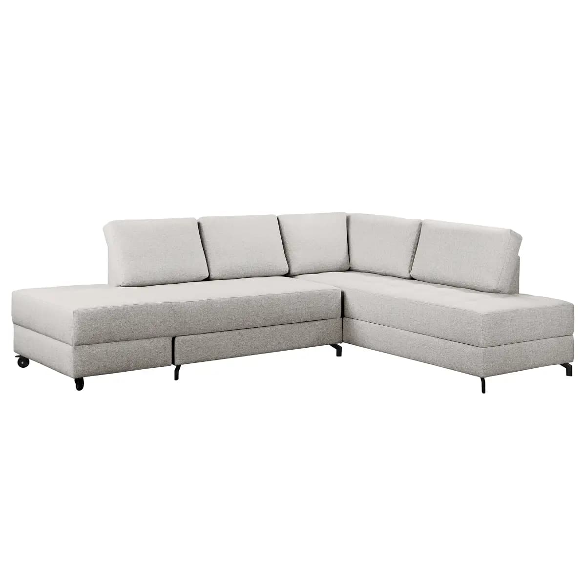 Ecksofa mit Schlaffunktion Grau Flachgewebe Nea | Grau