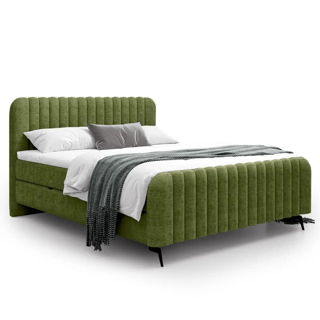 loftscape Boxbett Twilley 140 x 200cm Chenille Lorin Olivgrün | Grün