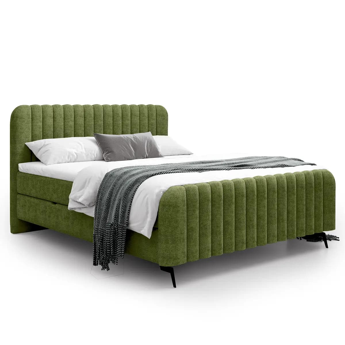 loftscape Boxbett Twilley 140 x 200cm Chenille Lorin Olivgrün | Grün