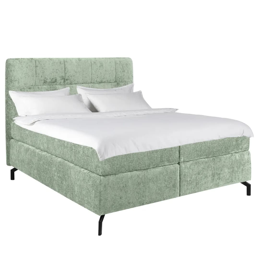 Loftscape Boxspringbett Plumas 160 x 200cm Chenille Tringa Grün H2
