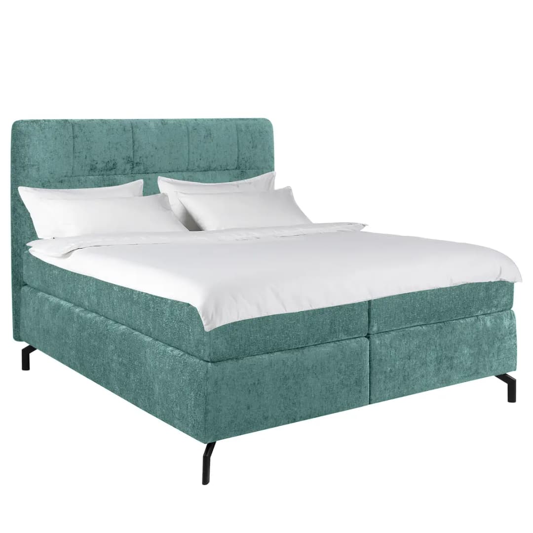 Boxspringbett Plumas 160 x 200cm Chenille Tringa Grün H4 | Grün