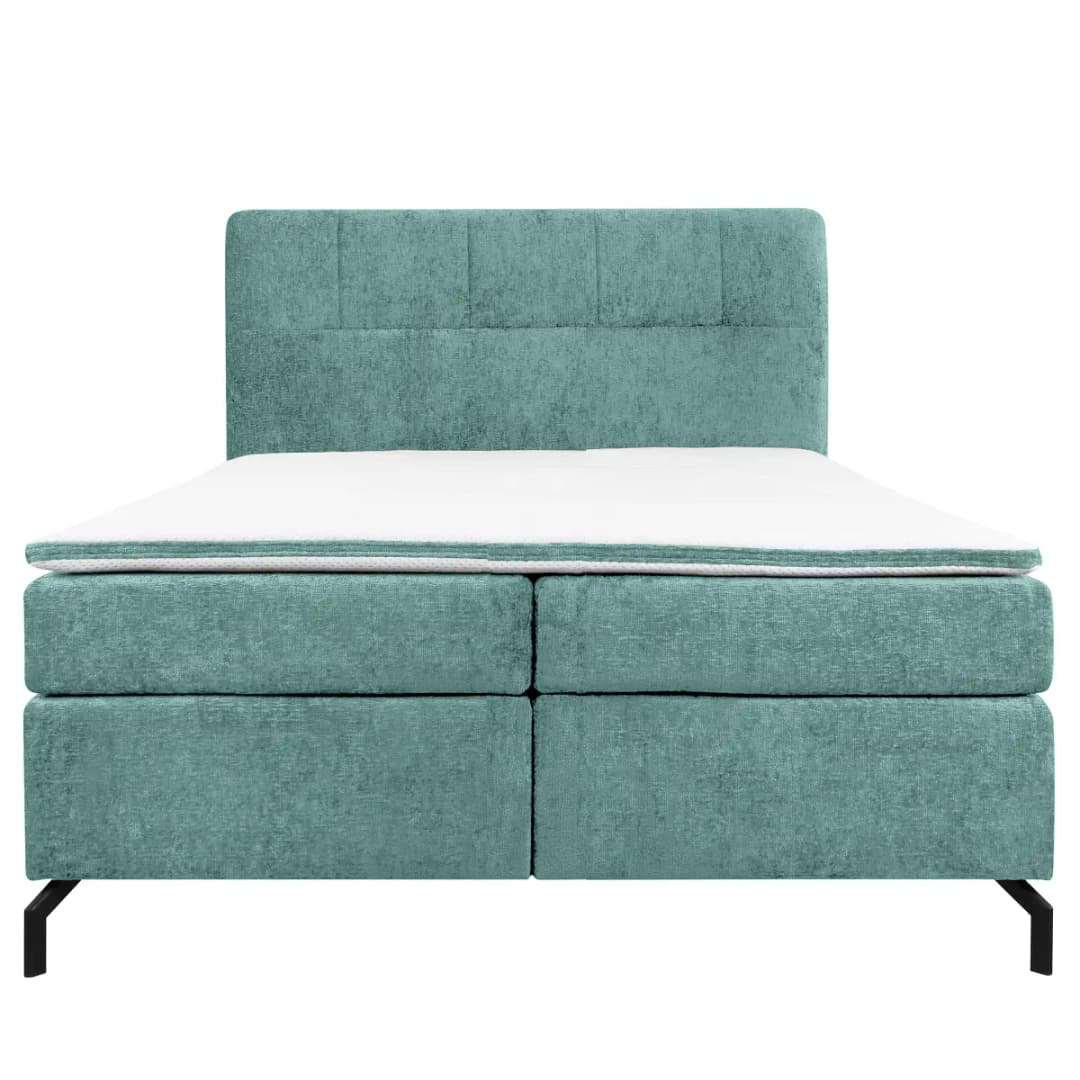 Boxspringbett Plumas 160 x 200cm Chenille Tringa Grün H4 | Grün