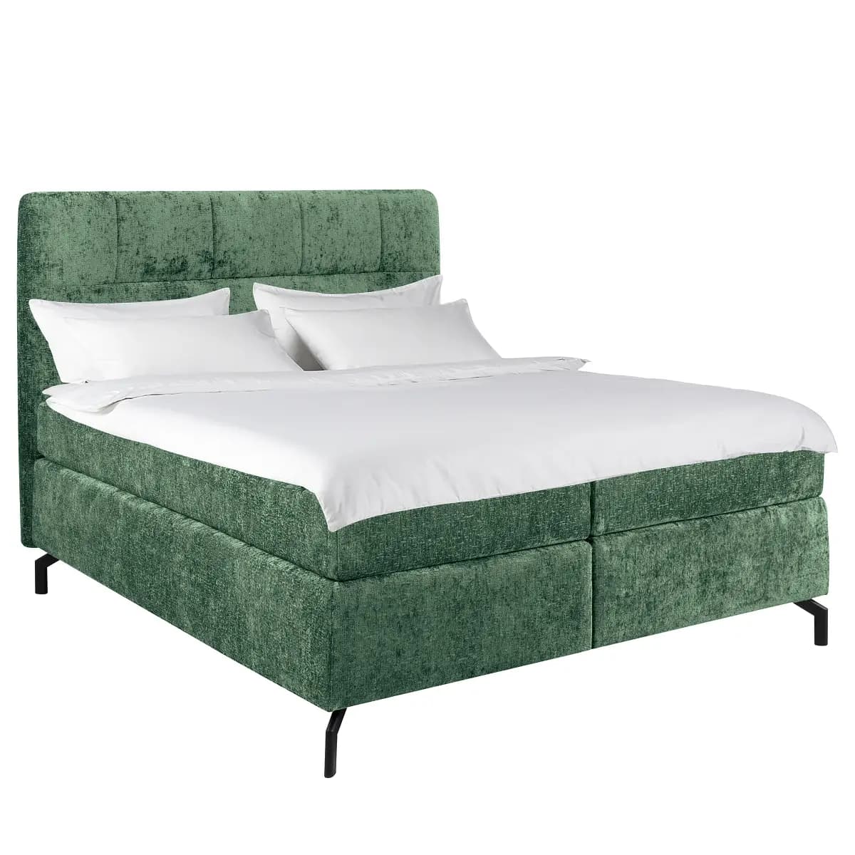Loftscape Boxspringbett Plumas 160 x 200cm Chenille Tringa Grün H2 /