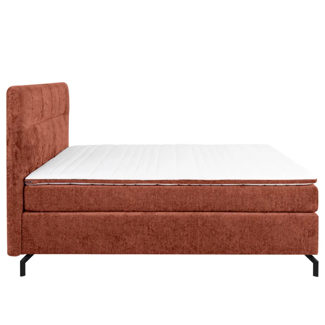 Boxspringbett Plumas 160 x 200cm Chenille Ova Altrosa H3 | Rosa