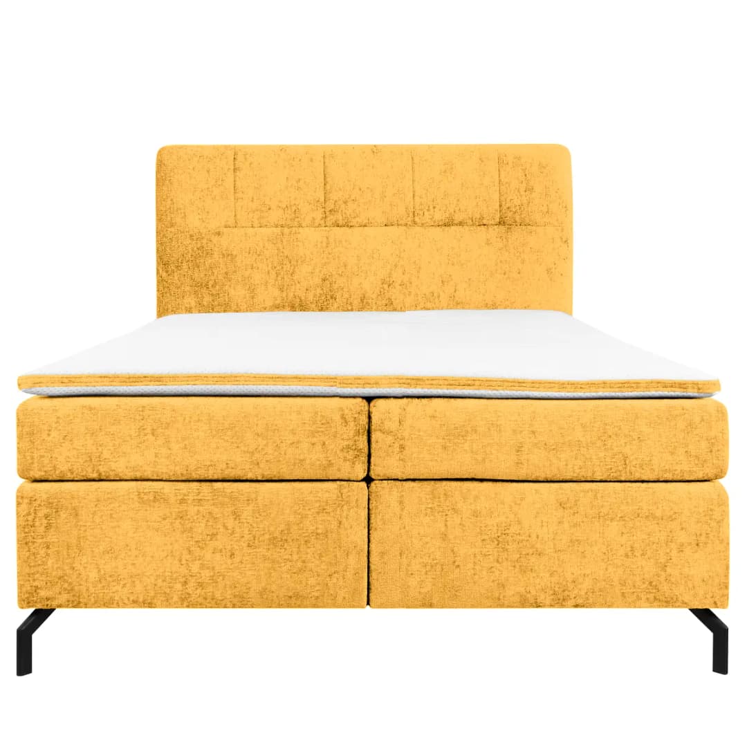 Loftscape Boxspringbett Plumas 160 x 200cm Chenille Tringa Gelb H3