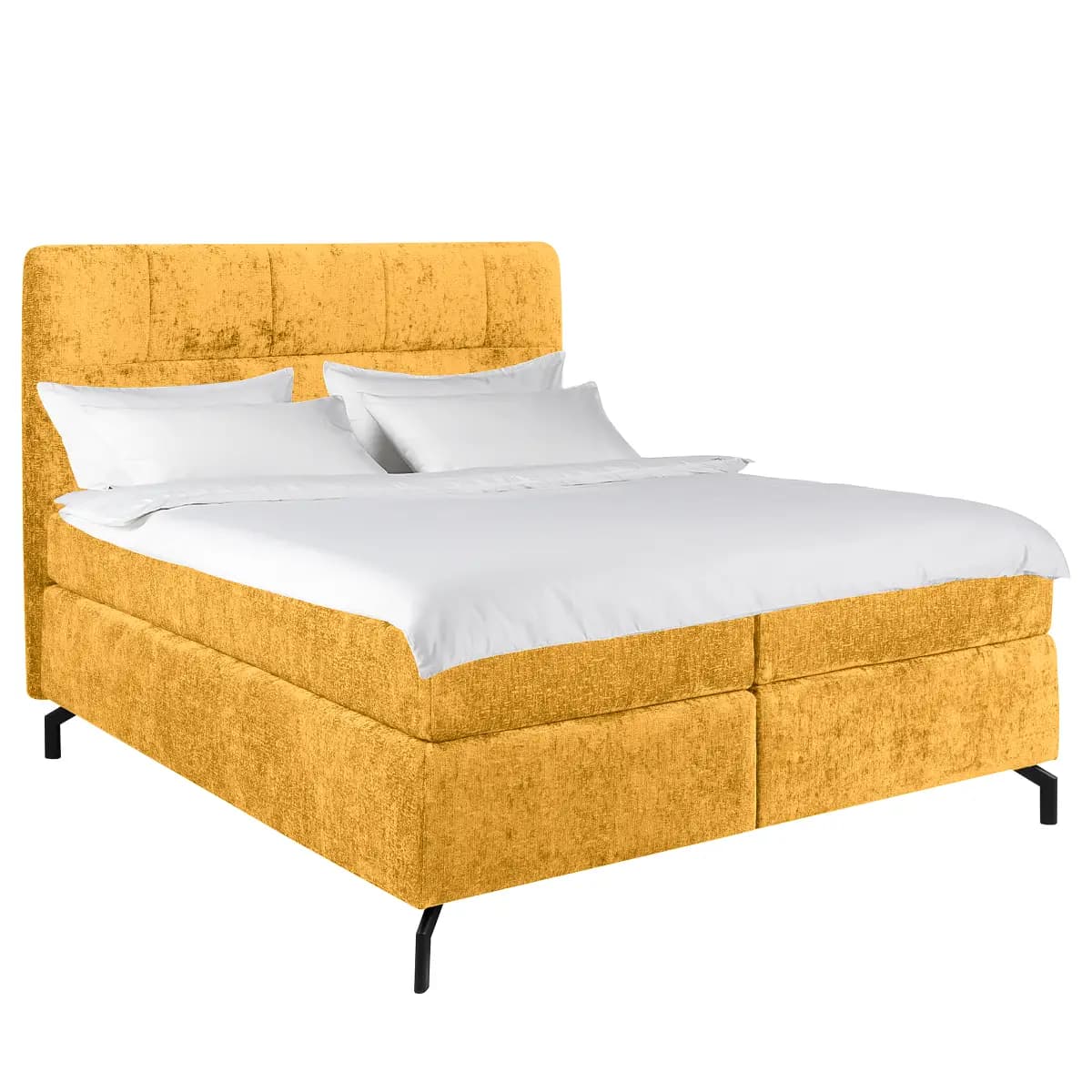 loftscape Boxspringbett Plumas 160 x 200cm Chenille Tringa Gelb H2