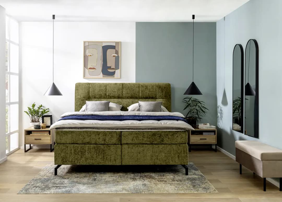 Loftscape Boxspringbett Plumas 180x200cm | Grün