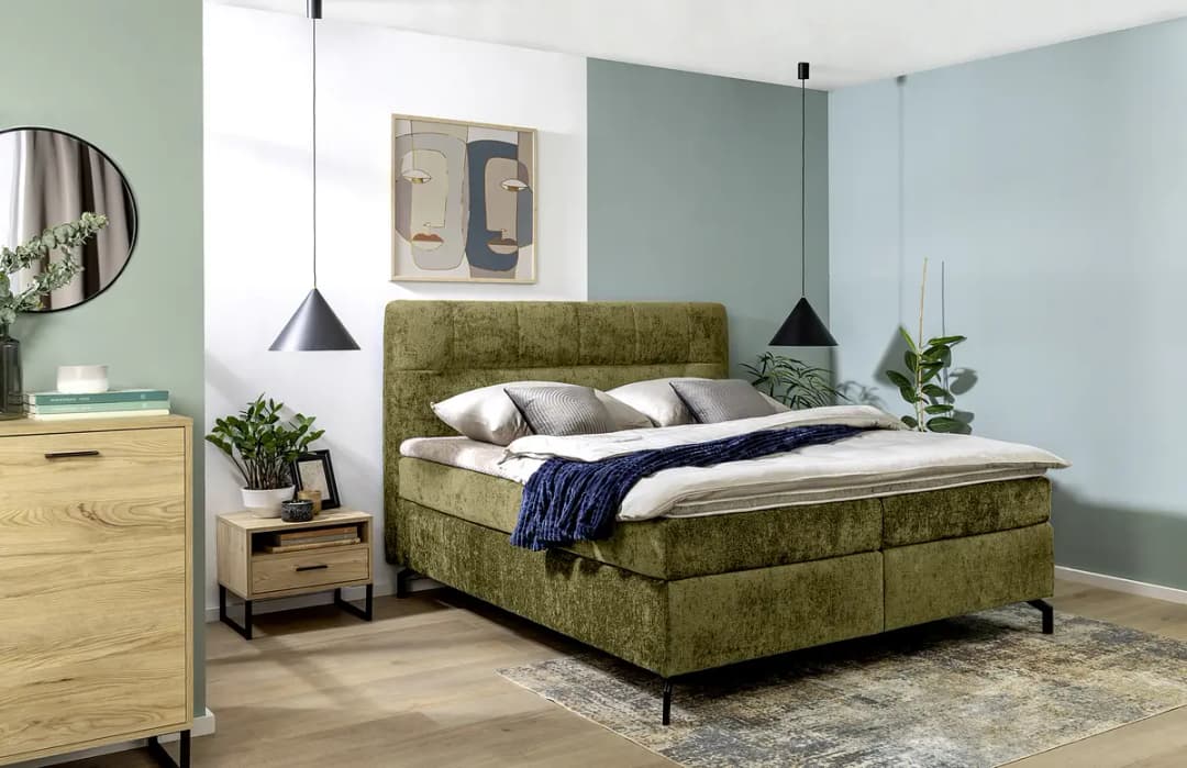 Loftscape Boxspringbett Plumas 180x200cm | Grün