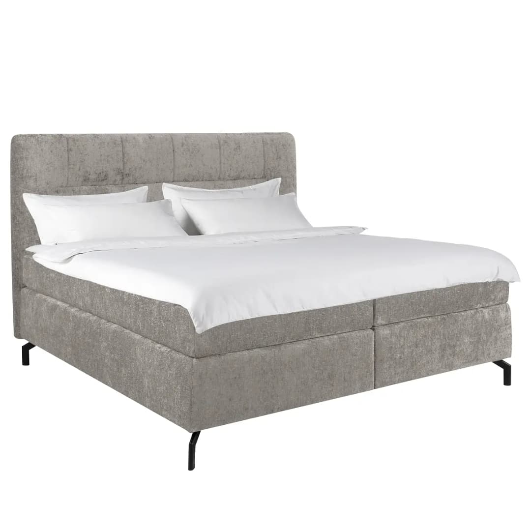 Loftscape Boxspringbett Plumas 180 x 200cm Chenille Tringa Grau H4