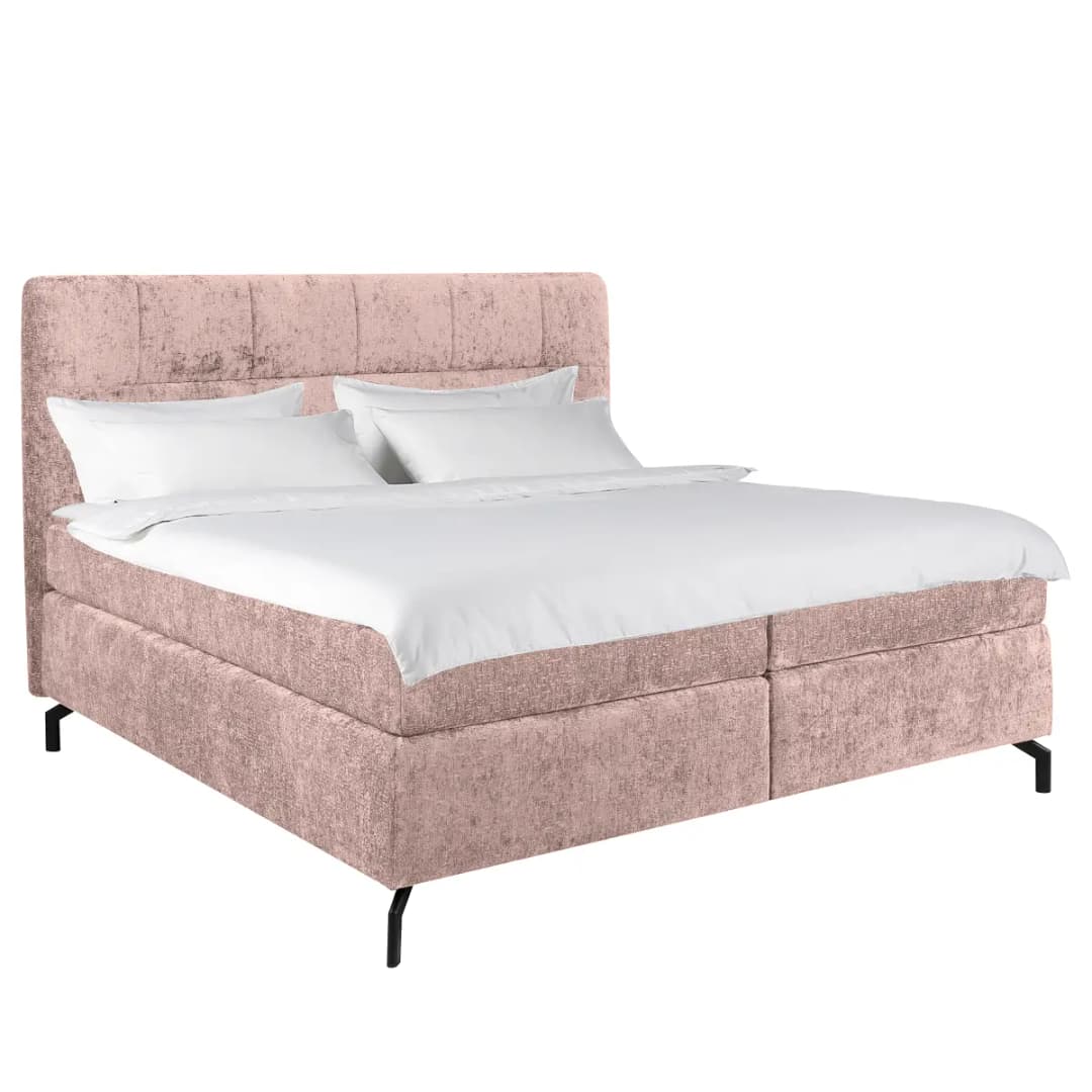 Boxspringbett Plumas 180 x 200cm Chenille Tringa Altrosa | Rosa