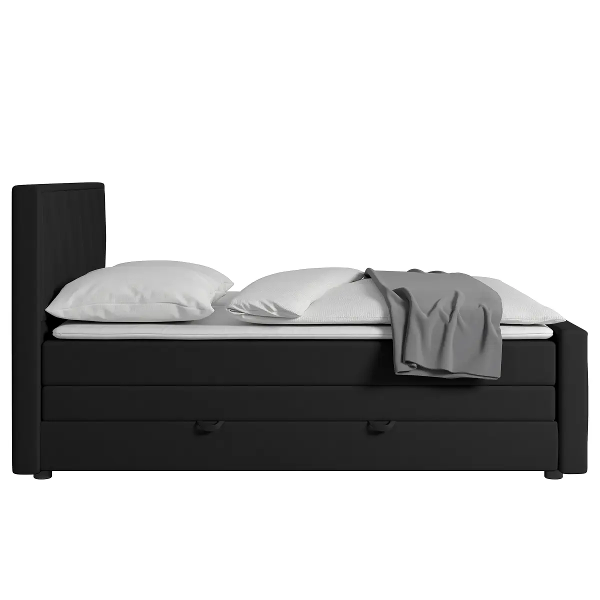 Boxspringbett Sasien 140 x 200cm Samt Krysia Schwarz H2