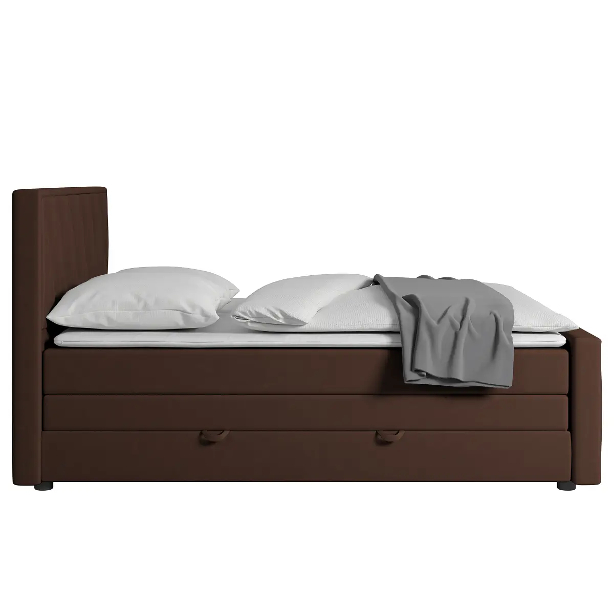 Boxspringbett Sasien 180 x 200cm Samt Krysia Braun H2 | Braun