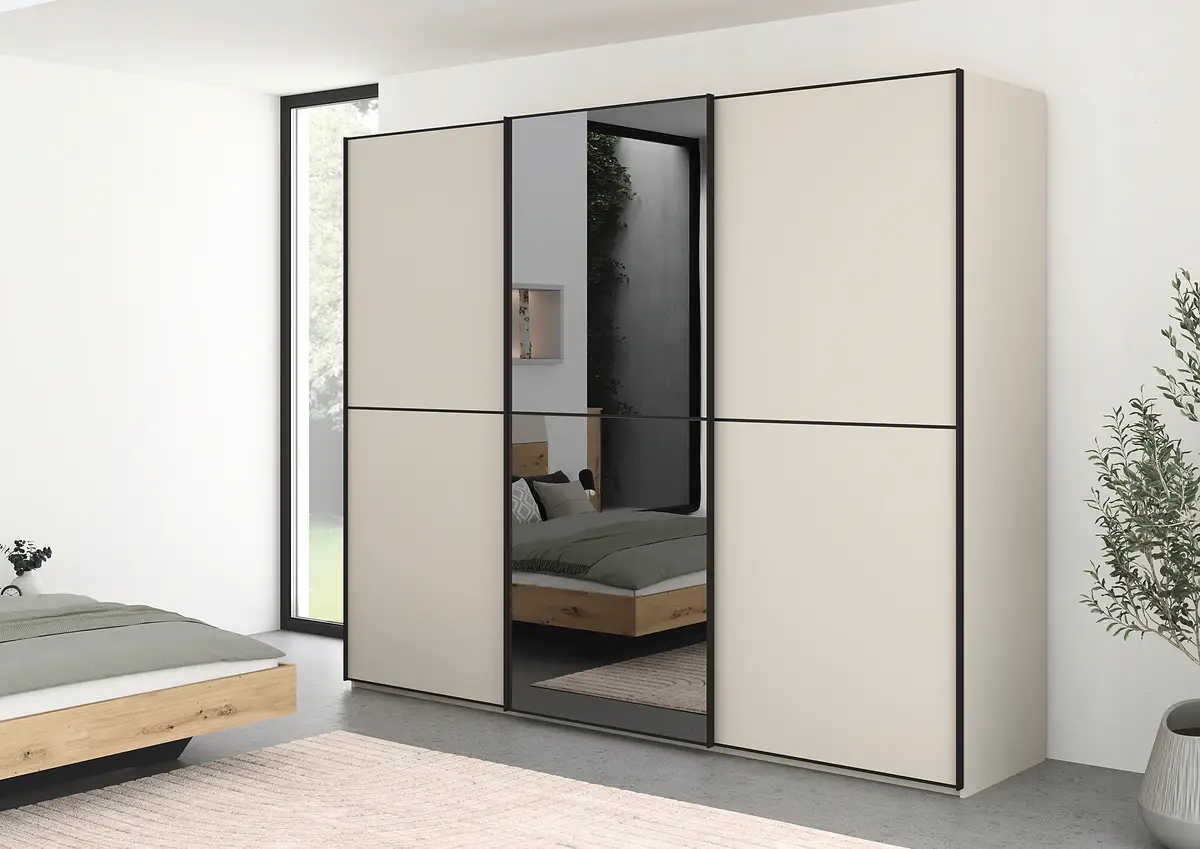 rauch Orange Schwebetürenschrank Lagaro 242cm Beige/Champagner | Beige