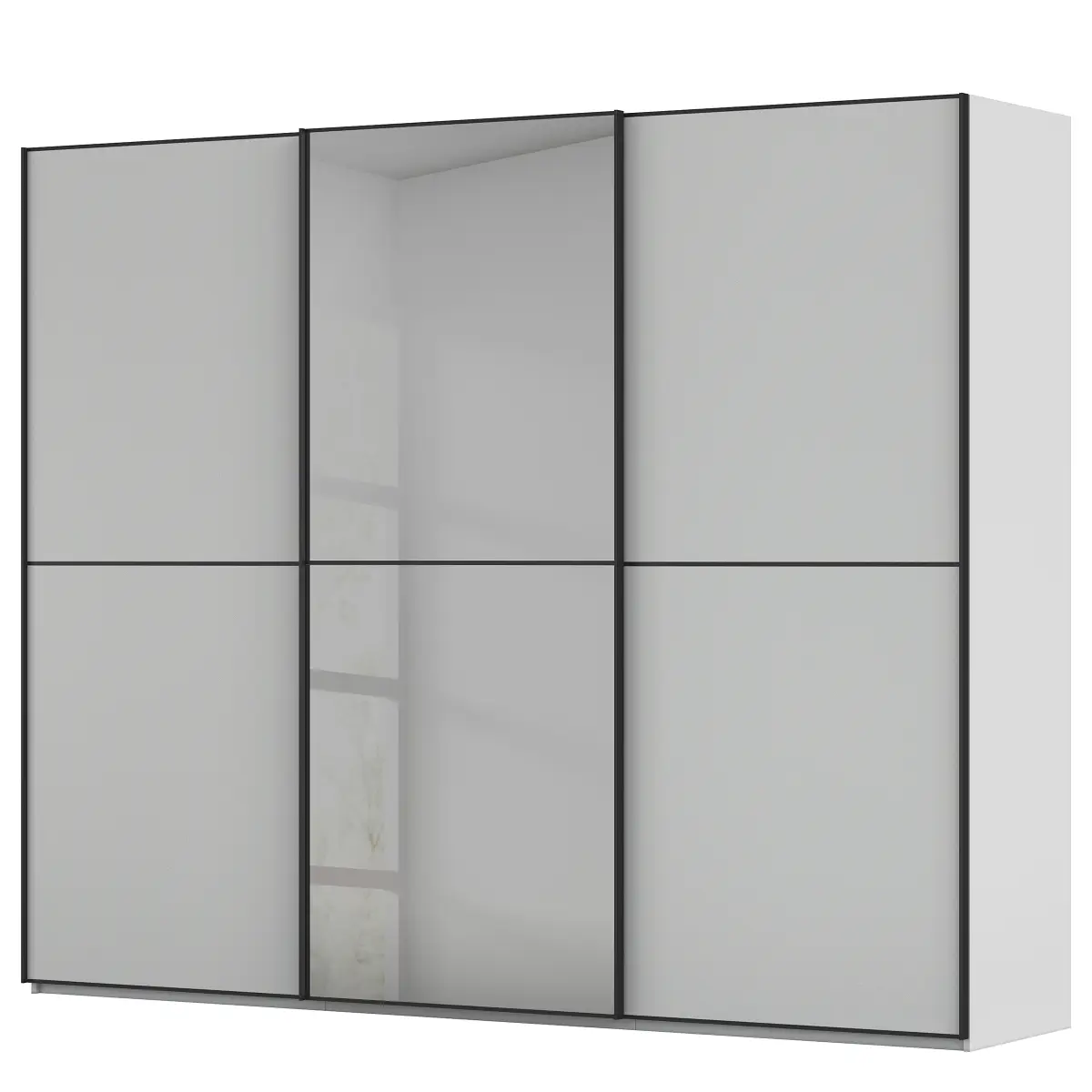 Schwebetürenschrank Lagaro 242cm Grau/Seidengrau Classic | Grau