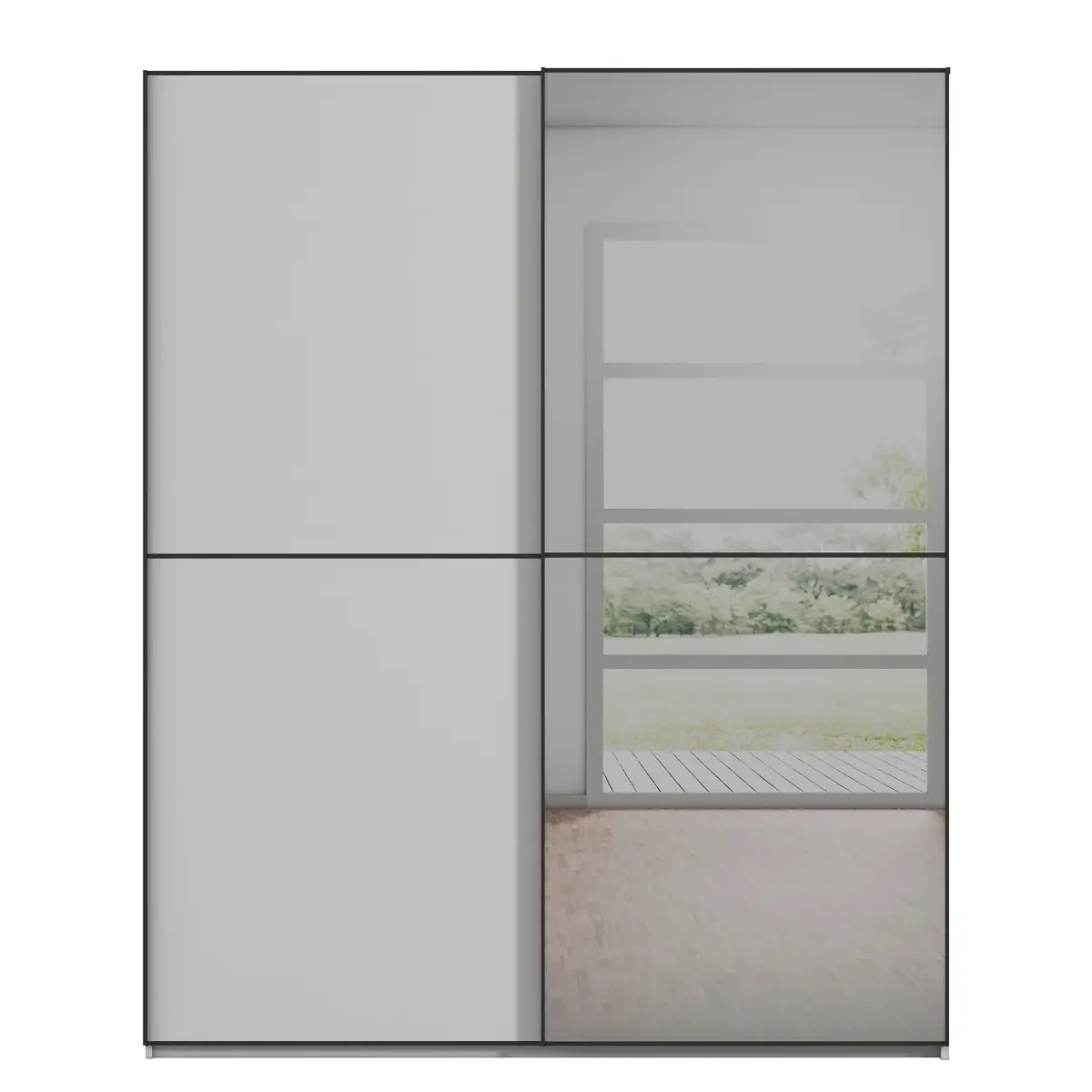rauch Orange Schwebetürenschrank Lagaro 201cm Grau/Seidengrau Classic