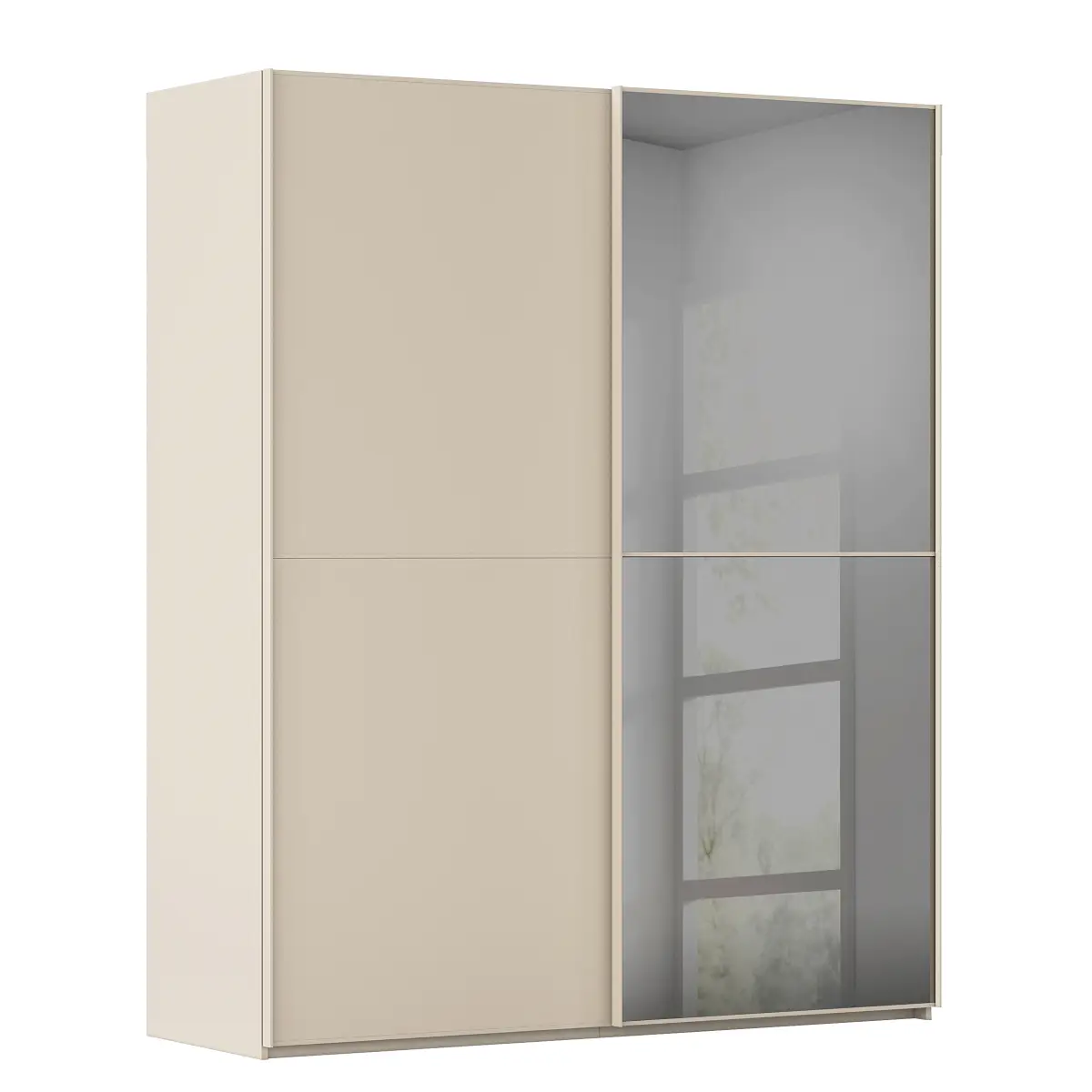 Schwebetürenschrank Lagaro 162cm Beige/Champagner Classic Beige