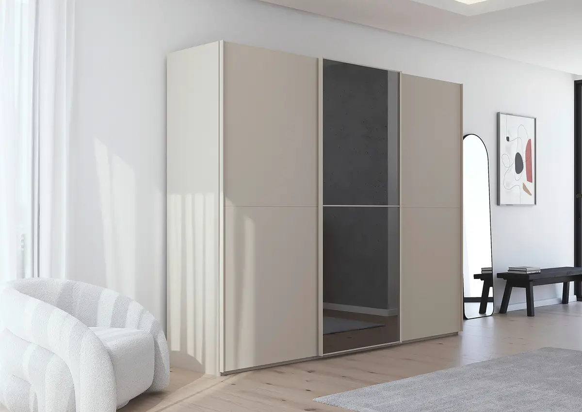 rauch Orange Schwebetürenschrank Lagaro 242cm Beige/Champagner | Beige