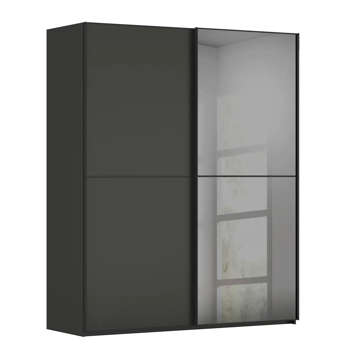 Schwebetürenschrank Lagaro | Schwarz