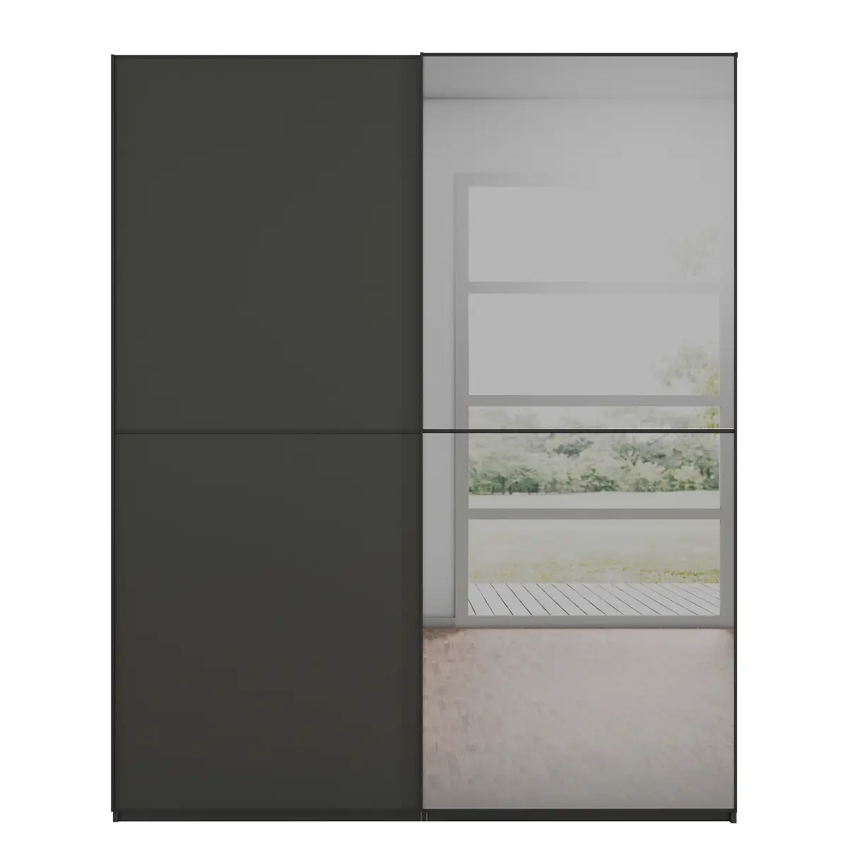 Schwebetürenschrank Lagaro | Schwarz