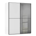 Schwebetürenschrank Lagaro 201cm Weiß/Alpinweiß Comfort Schwarz