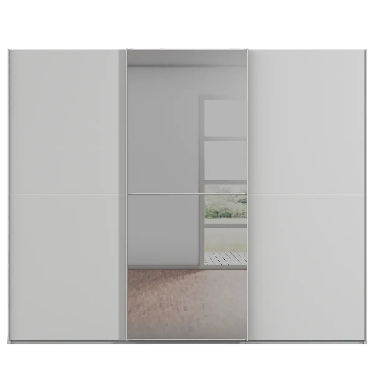 Schwebetürenschrank Lagaro 271cm Grau/Seidengrau Comfort Grau