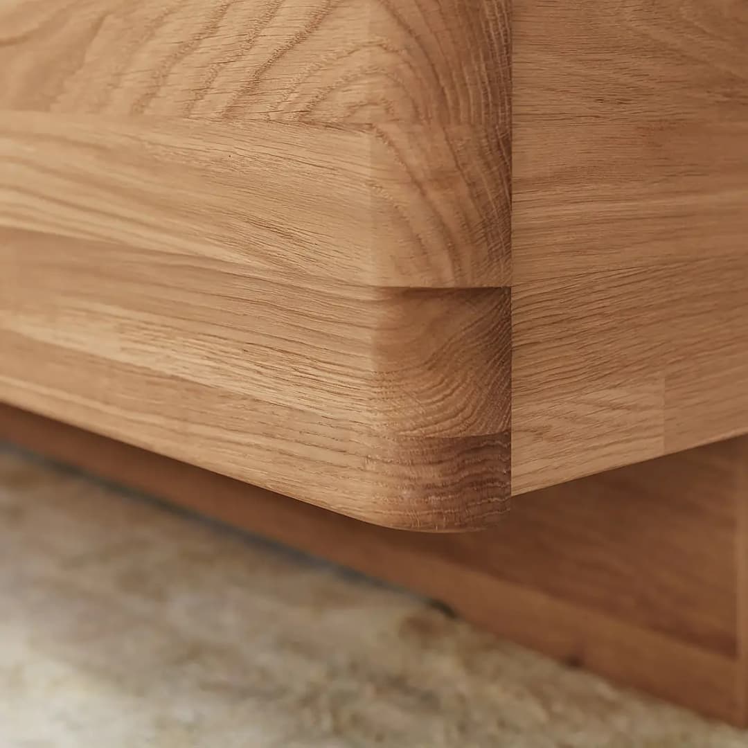 Bettgestell mit Polsterkopfteil | Beige